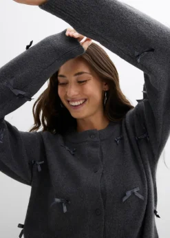 Hot Chaqueta de punto fino con lazos Mujer Jerséis|Ropa De Punto