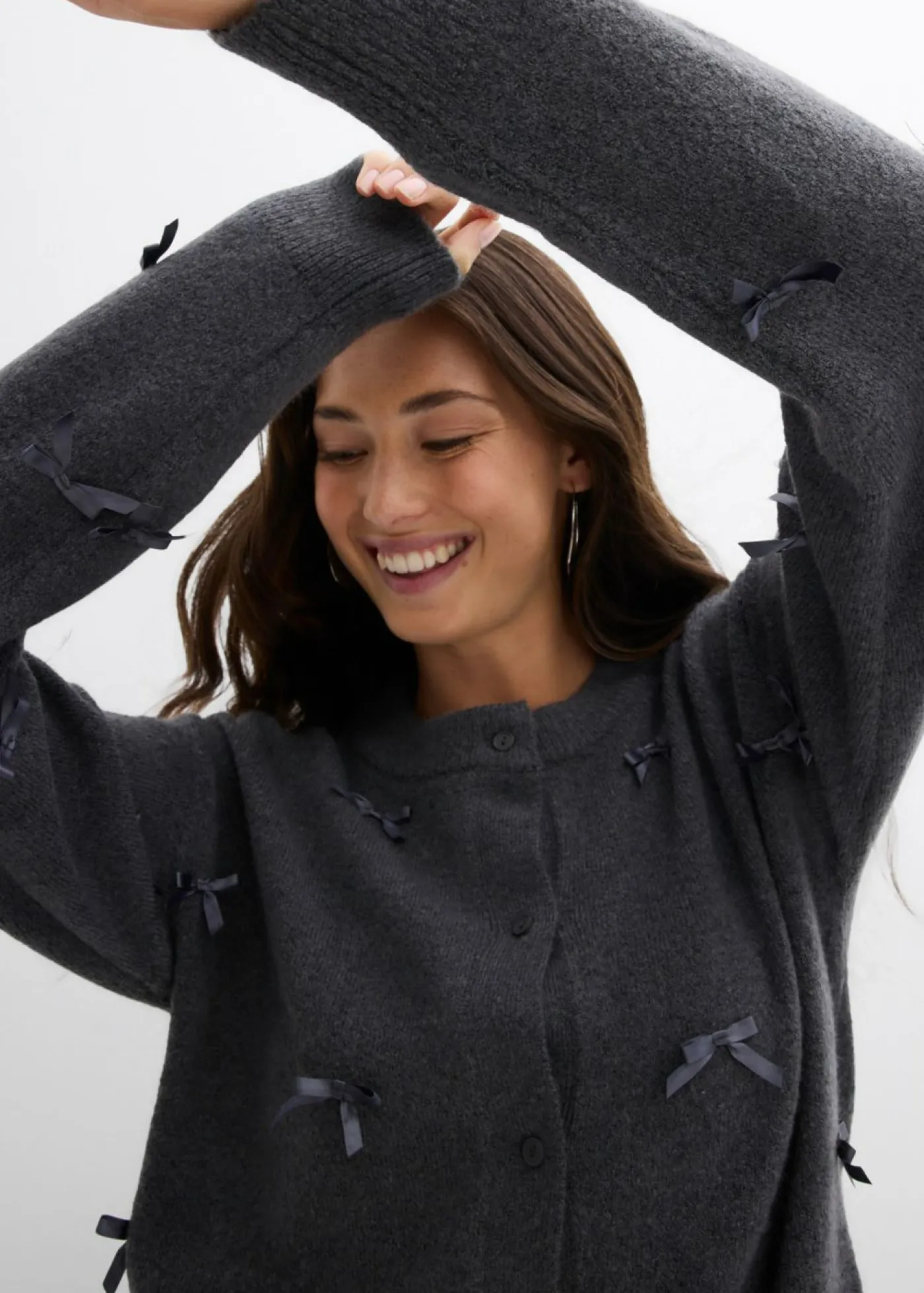 Hot Chaqueta de punto fino con lazos Mujer Jerséis|Ropa De Punto