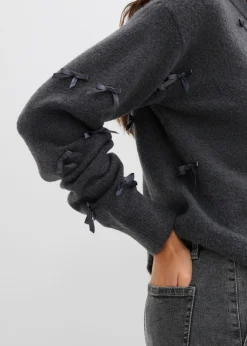 Hot Chaqueta de punto fino con lazos Mujer Jerséis|Ropa De Punto