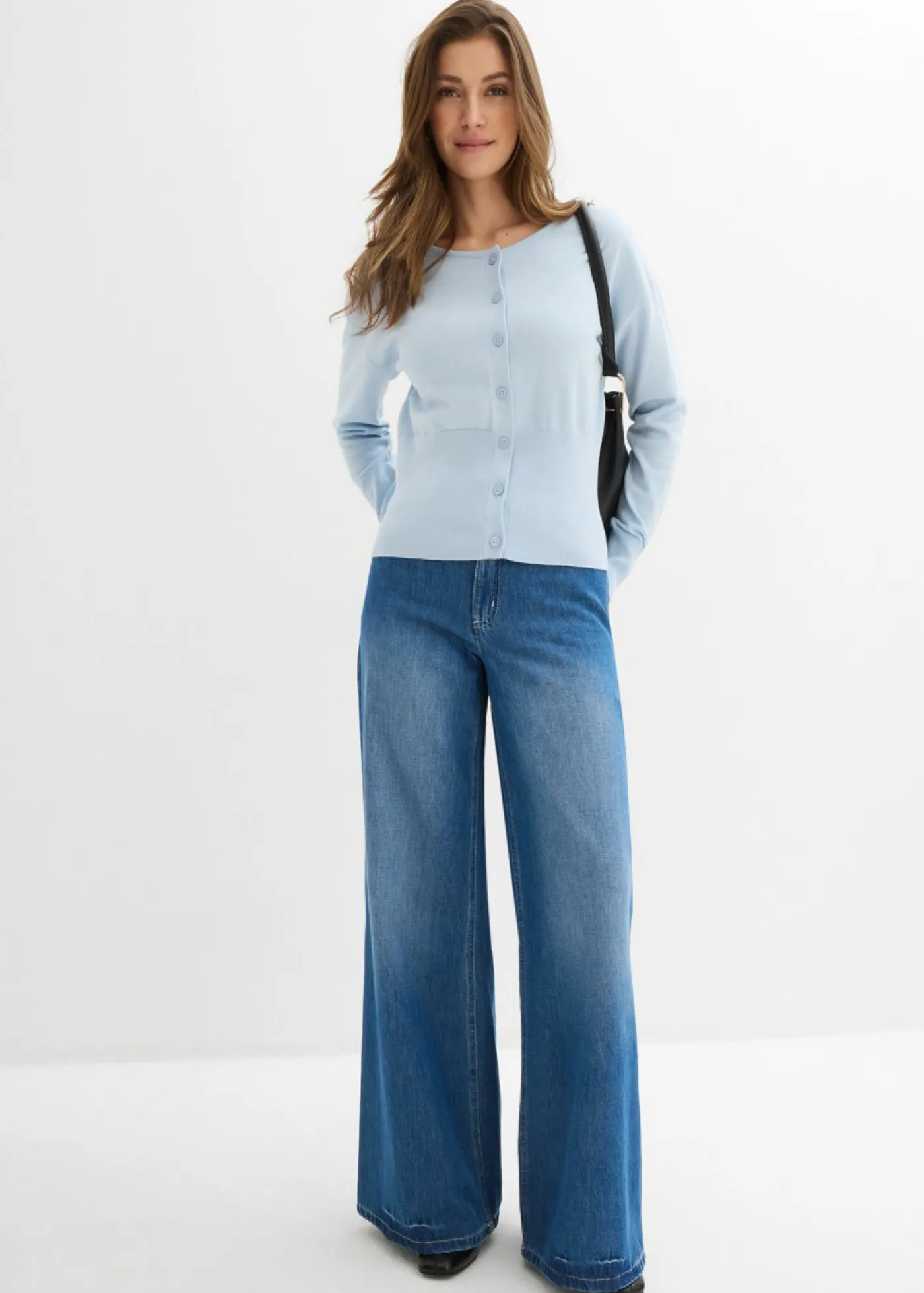 New Chaqueta de punto fino con cuello redondo Mujer Jerséis|Novedades