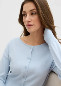 New Chaqueta de punto fino con cuello redondo Mujer Jerséis|Novedades