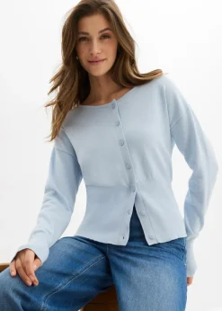 New Chaqueta de punto fino con cuello redondo Mujer Jerséis|Novedades