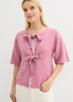 Online Chaqueta de punto fino con lazo Mujer Jerséis|Novedades