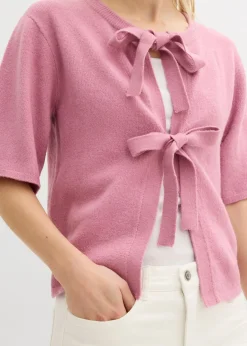 Online Chaqueta de punto fino con lazo Mujer Jerséis|Novedades