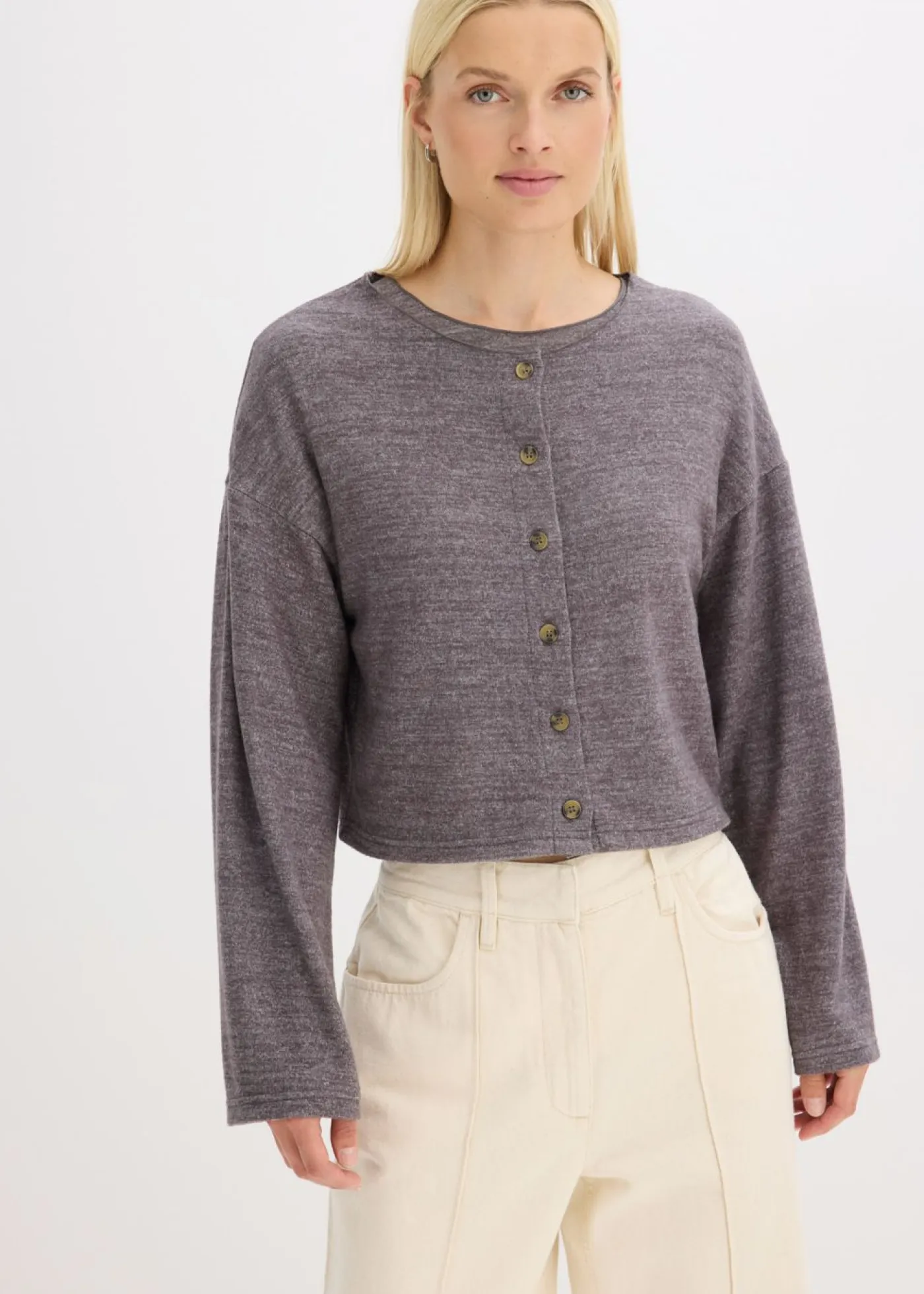 Sale Chaqueta de punto fino de canalé Mujer Jerséis|Ropa De Punto