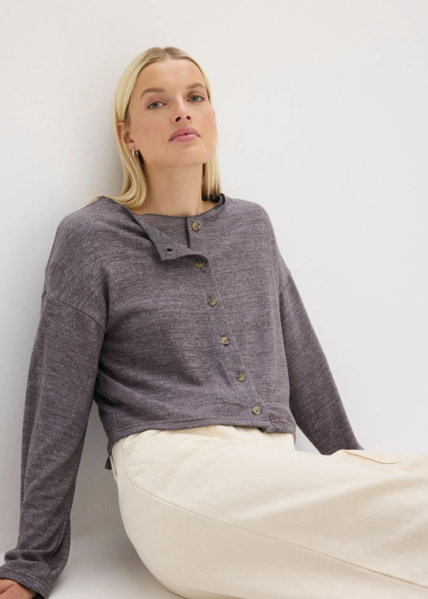 Sale Chaqueta de punto fino de canalé Mujer Jerséis|Ropa De Punto