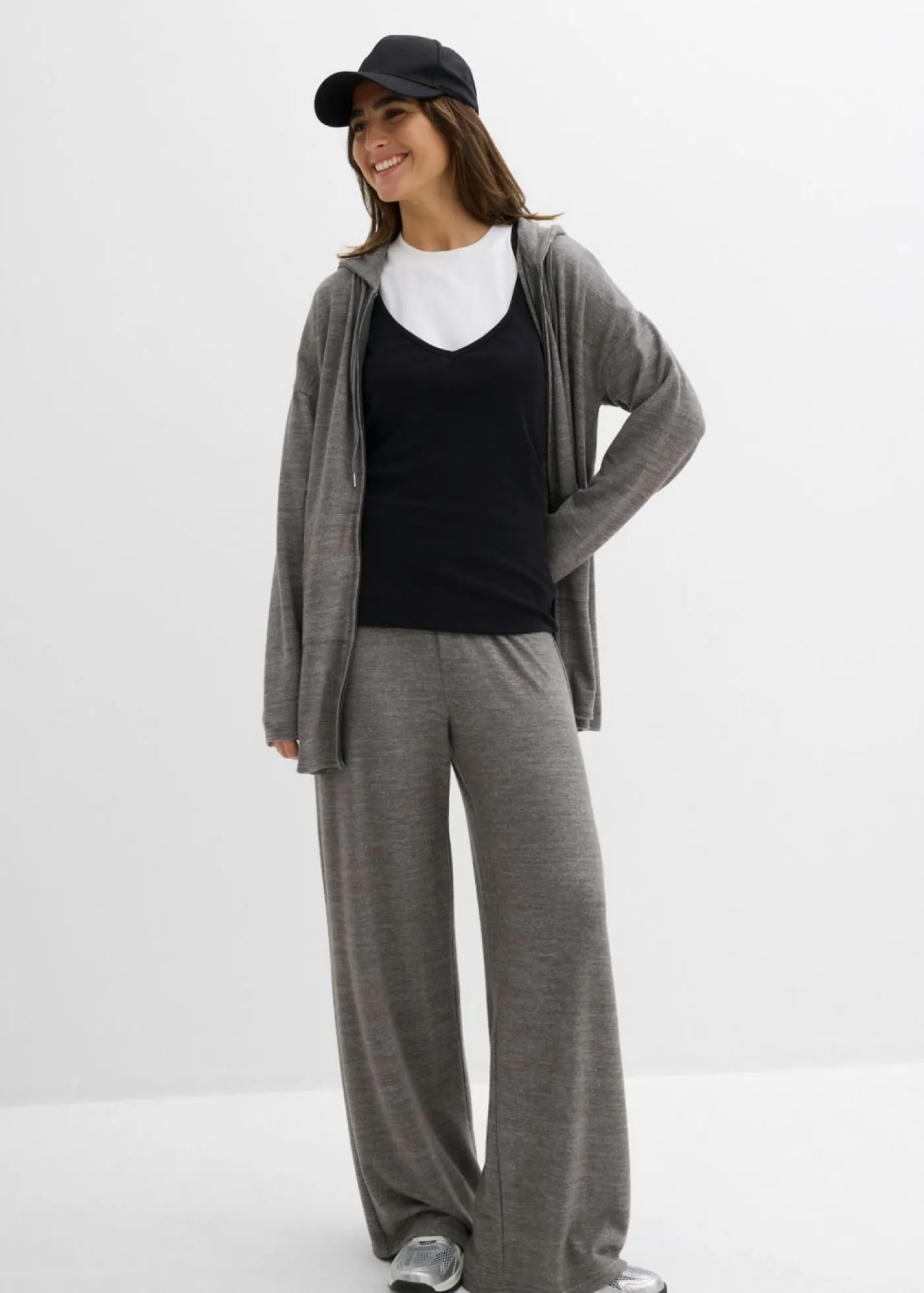 Chaqueta de punto fino de mezcla de viscosa con aspecto de punto Mujer Básicos|Camisetas