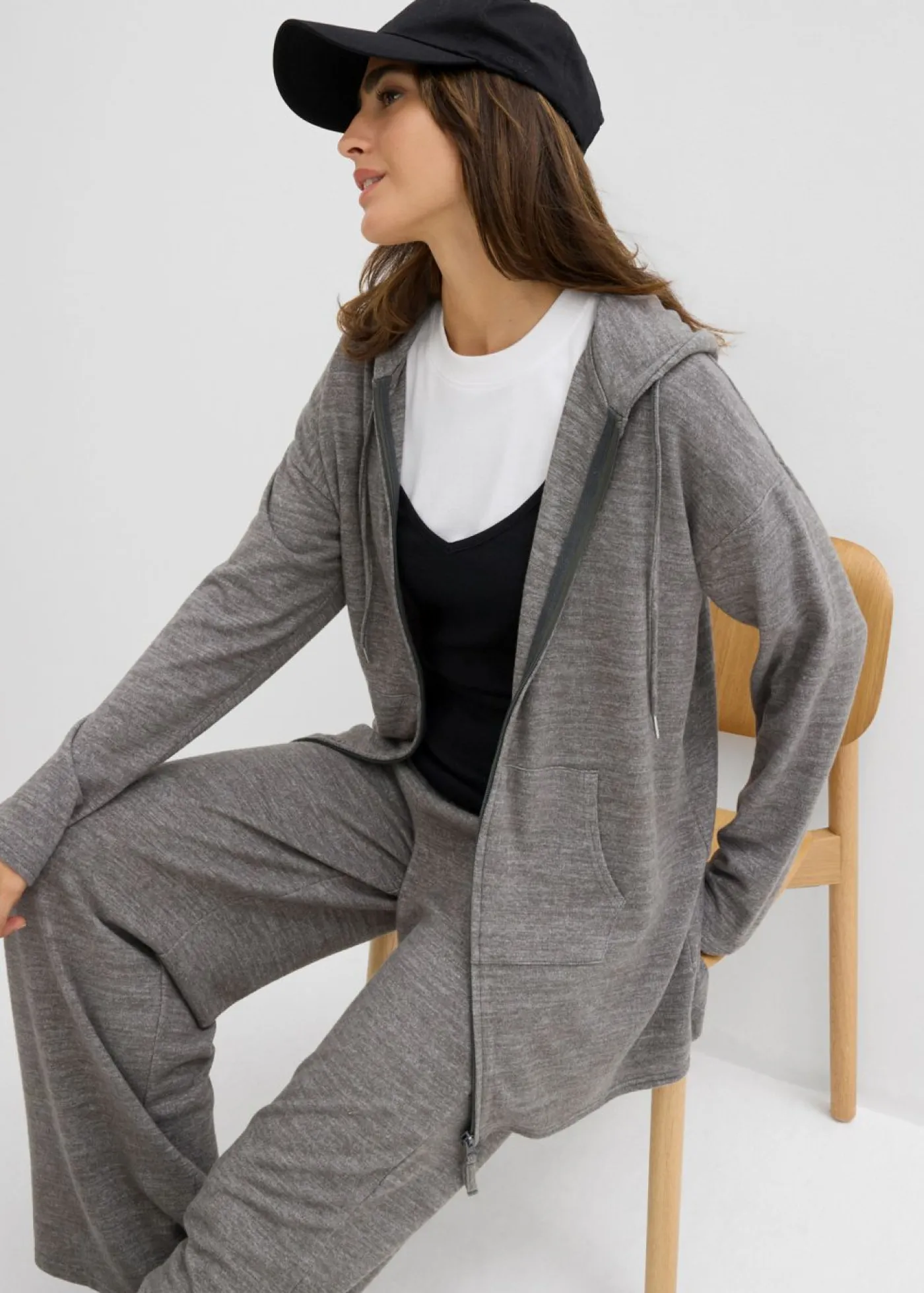 Chaqueta de punto fino de mezcla de viscosa con aspecto de punto Mujer Básicos|Camisetas