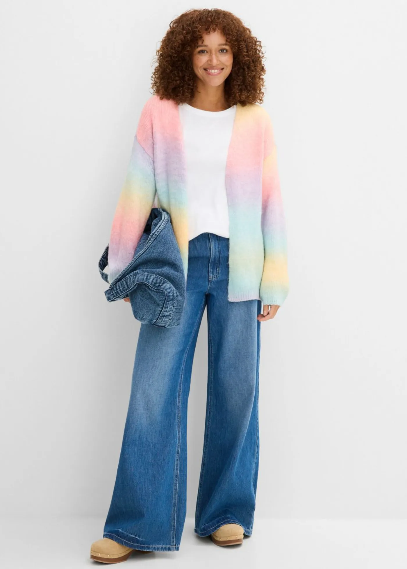 Outlet Chaqueta de punto grueso en suave mezcla de lana Mujer Jerséis|Ropa De Punto