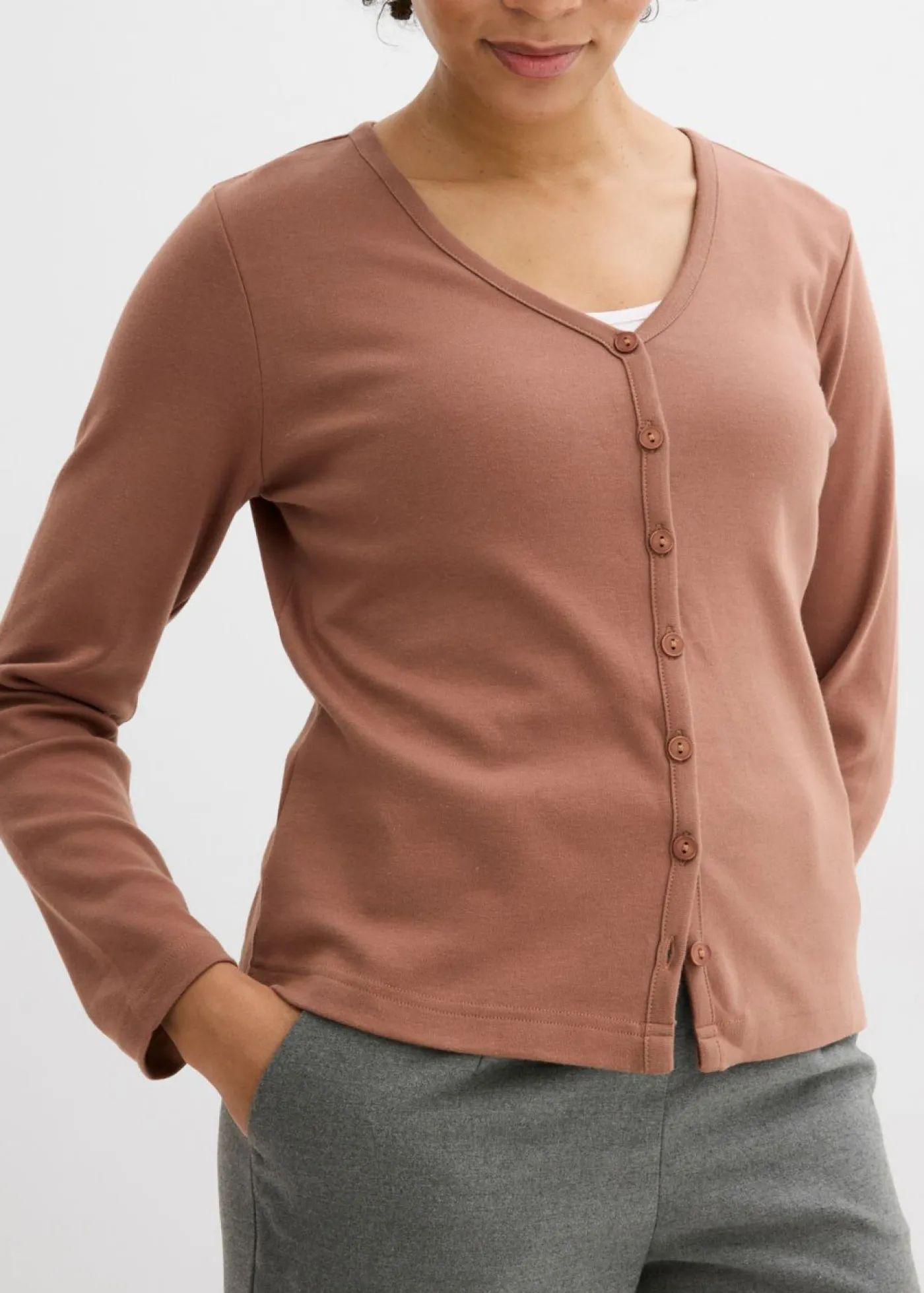 Best Chaqueta de punto grueso de algodón orgánico puro Mujer Básicos|Camisetas