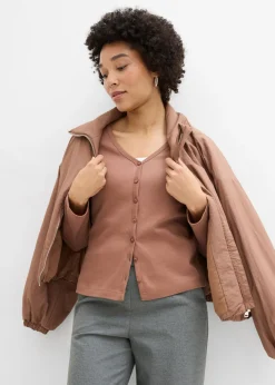 Best Chaqueta de punto grueso de algodón orgánico puro Mujer Básicos|Camisetas