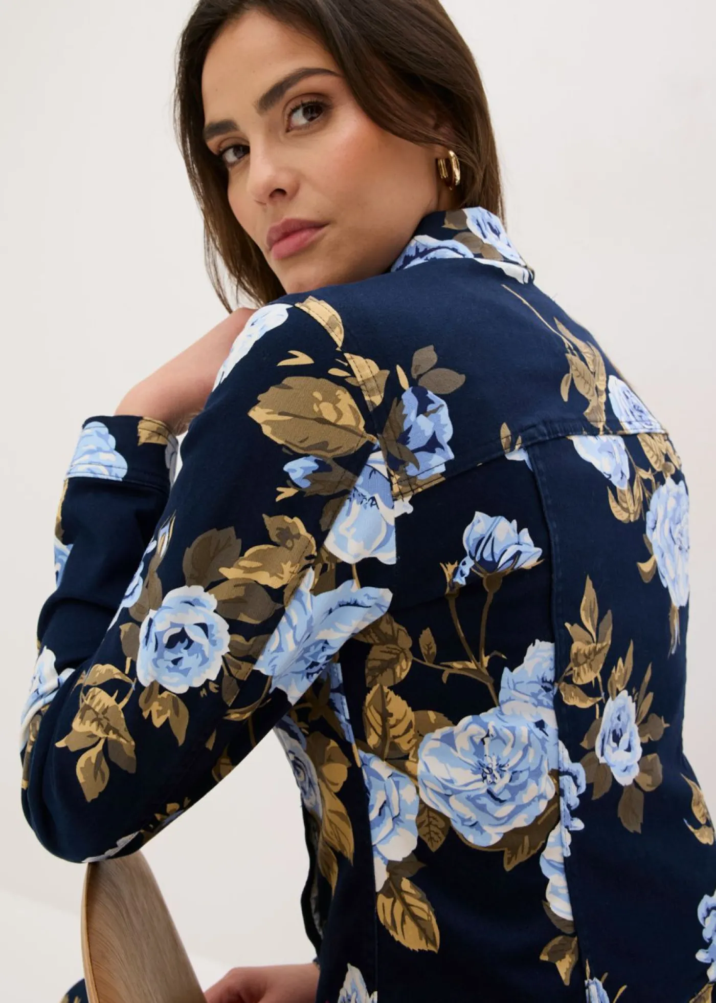 Chaqueta de sarga de algodón Mujer Chaquetas Y Abrigos|Novedades