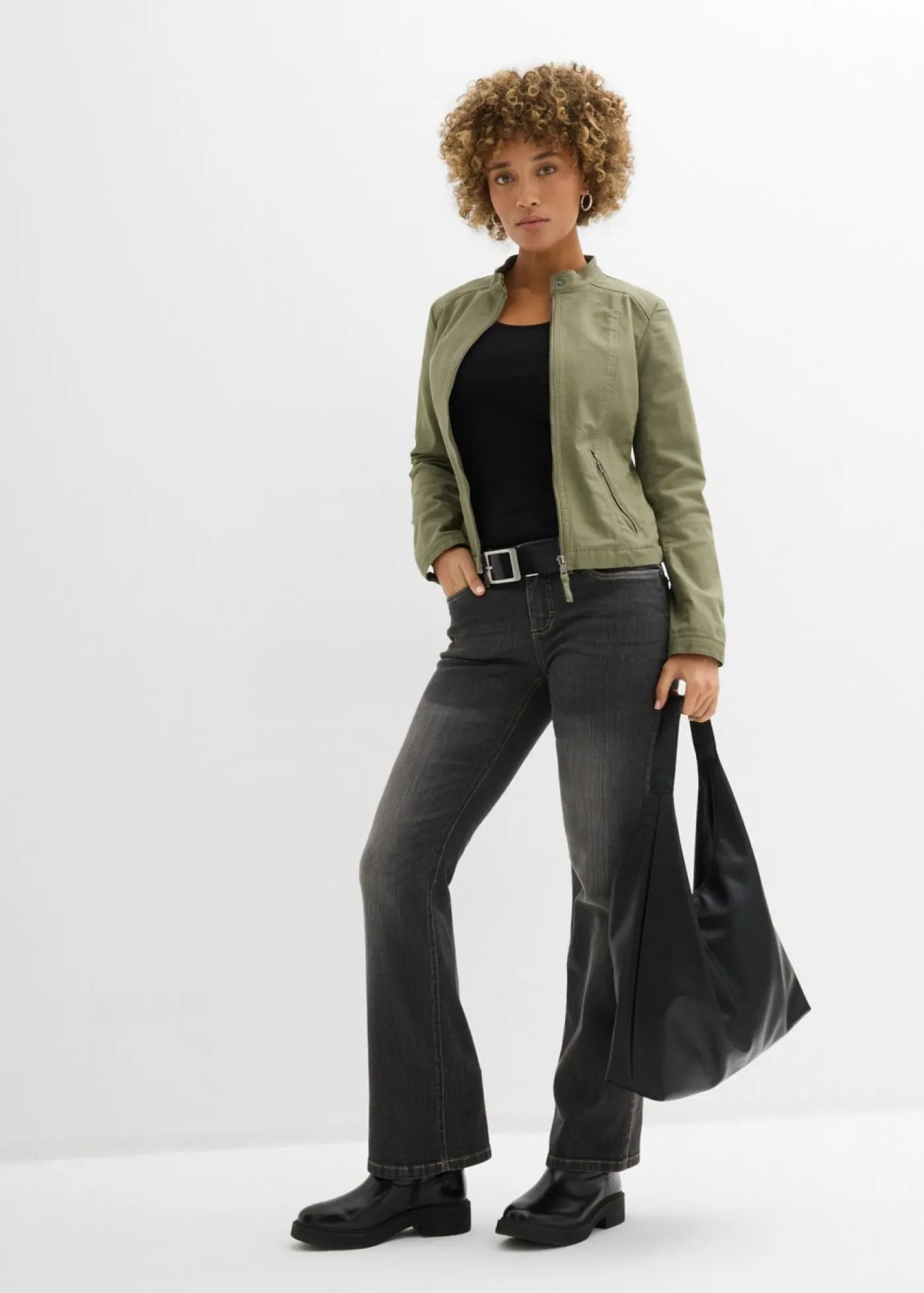 Discount Chaqueta de sarga de algodón con insertos elásticos en los laterales Mujer Chaquetas Y Abrigos