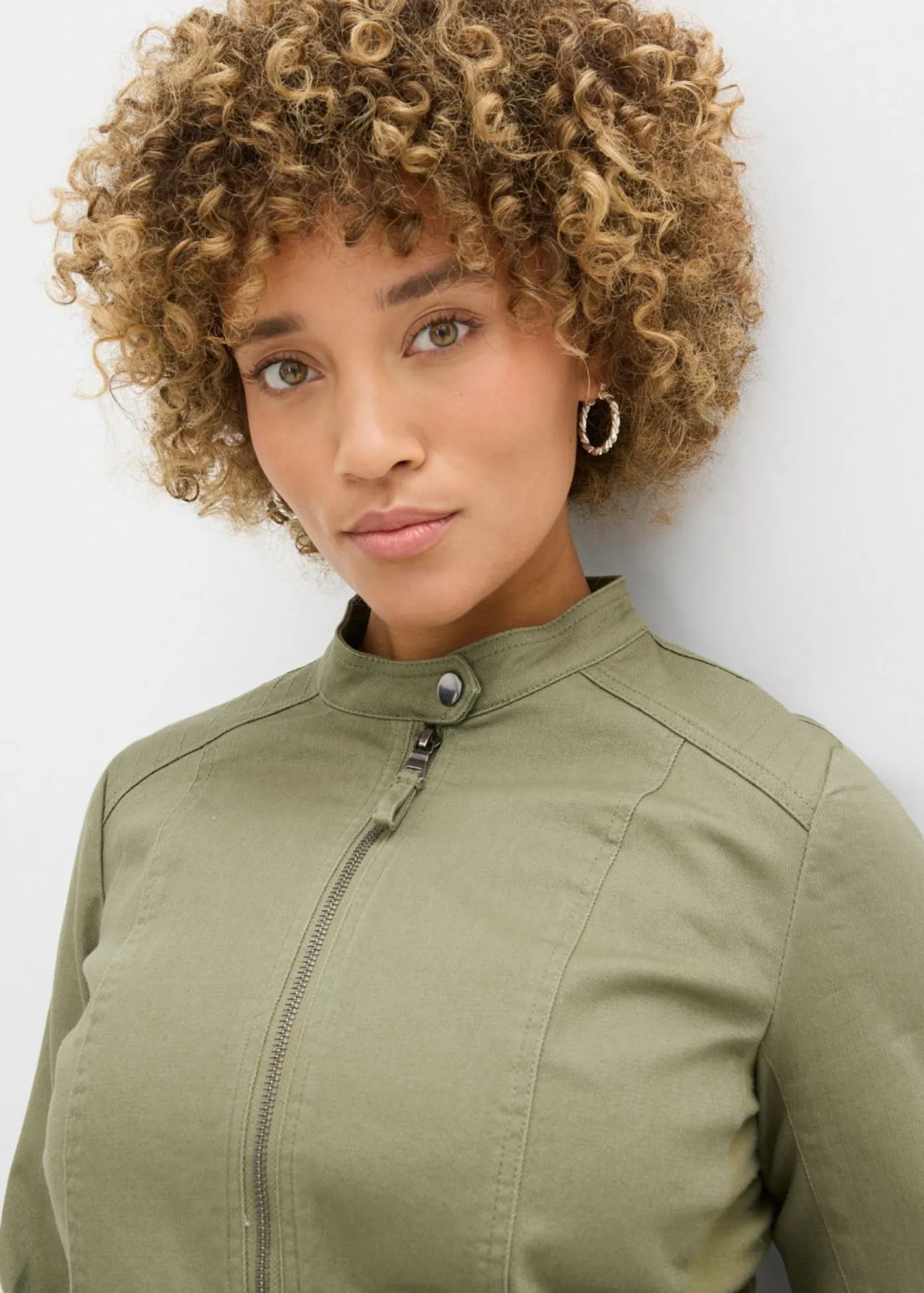 Discount Chaqueta de sarga de algodón con insertos elásticos en los laterales Mujer Chaquetas Y Abrigos