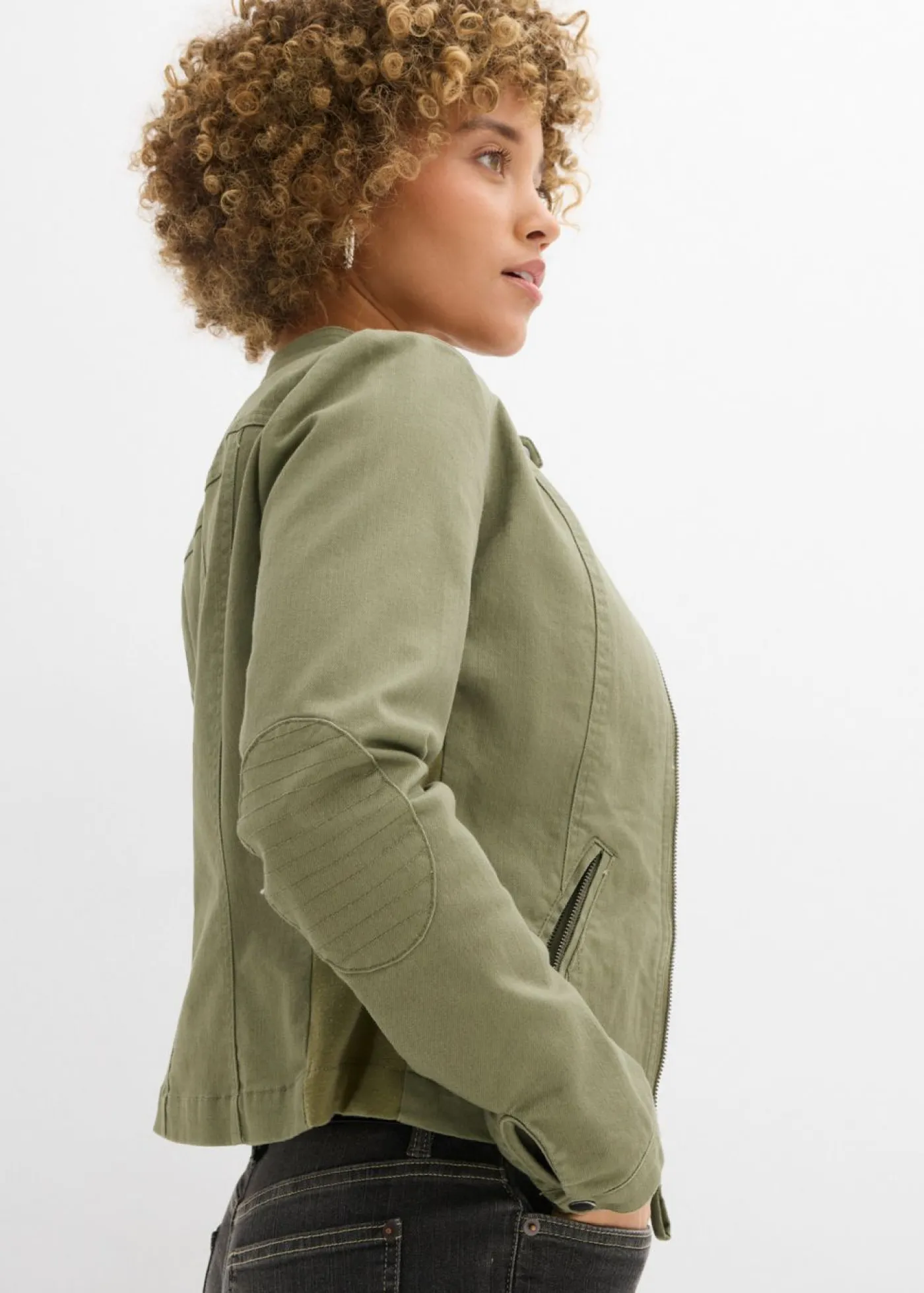 Discount Chaqueta de sarga de algodón con insertos elásticos en los laterales Mujer Chaquetas Y Abrigos