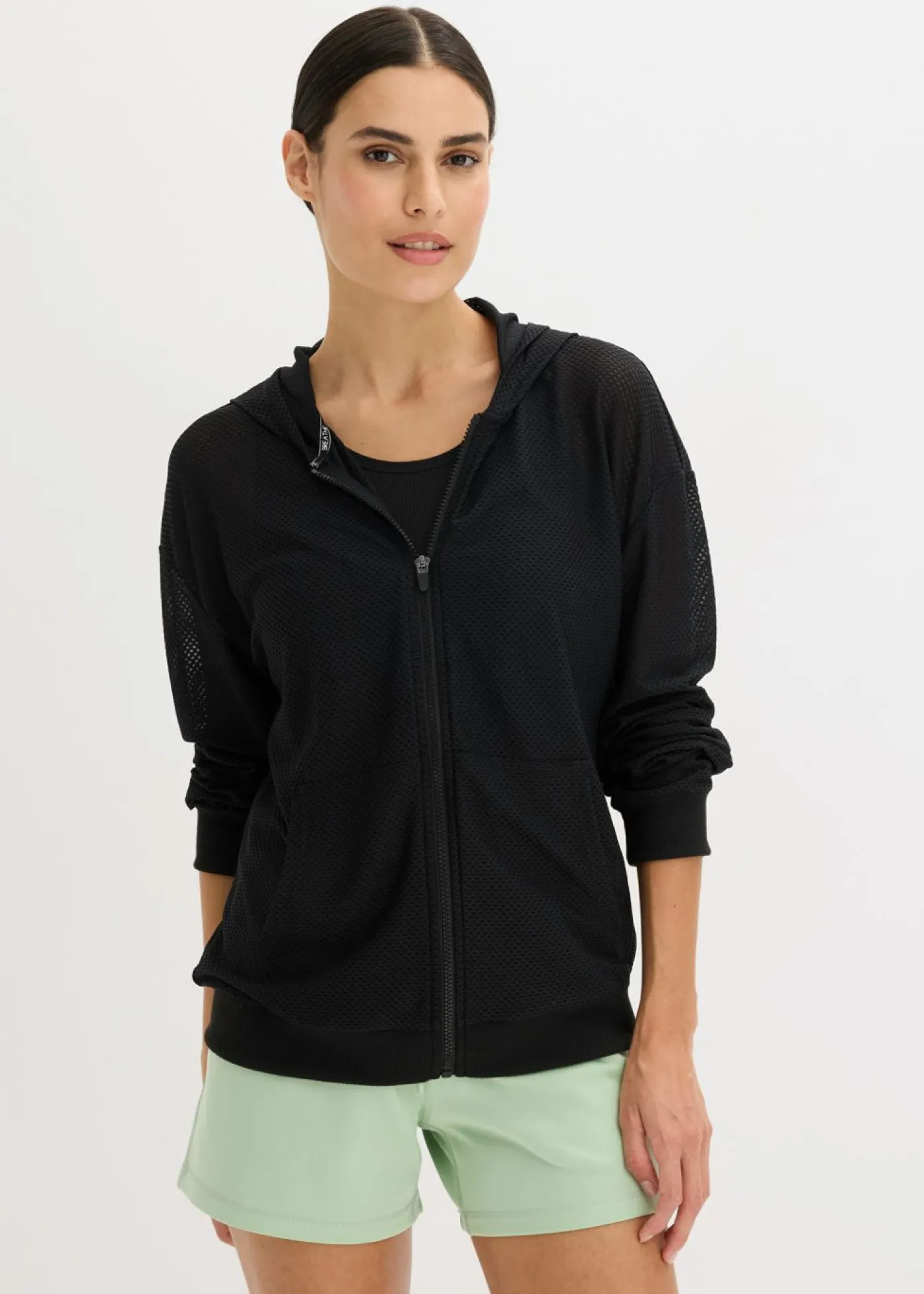 Outlet Chaqueta deportiva transparente de malla con corte holgado Mujer Ropa Deportiva|Chaquetas Y Abrigos