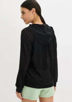 Outlet Chaqueta deportiva transparente de malla con corte holgado Mujer Ropa Deportiva|Chaquetas Y Abrigos