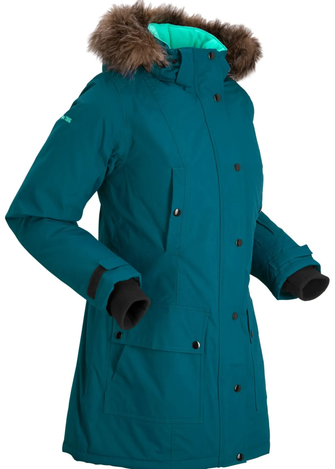 New Chaqueta funcional de trekking con capucha, diseño largo y tejido impermeable Mujer Chaquetas Y Abrigos