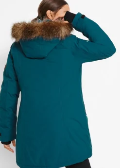 New Chaqueta funcional de trekking con capucha, diseño largo y tejido impermeable Mujer Chaquetas Y Abrigos