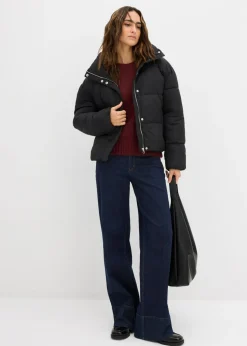 New Chaqueta guateada con cuello alto Mujer Chaquetas Y Abrigos