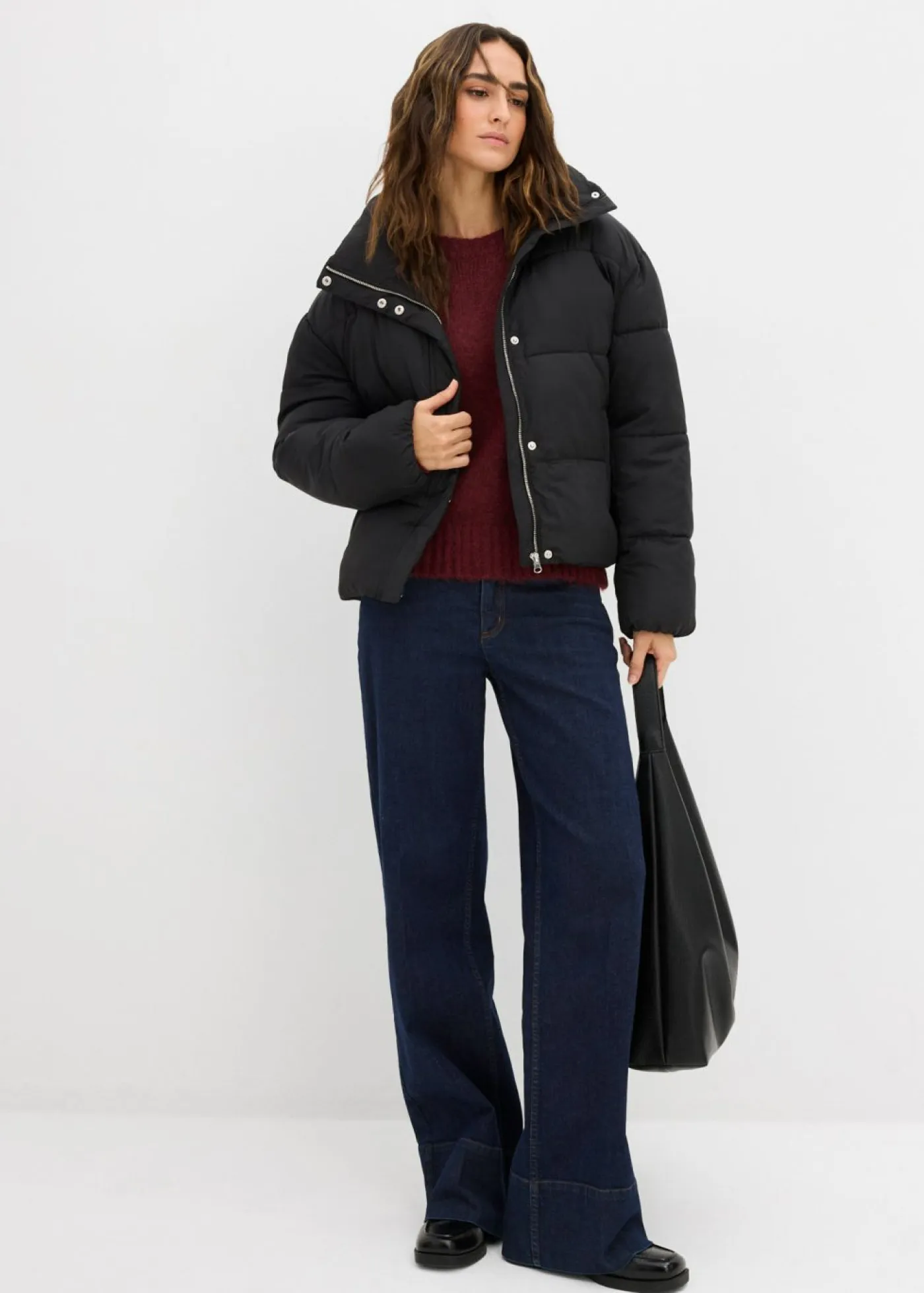 New Chaqueta guateada con cuello alto Mujer Chaquetas Y Abrigos