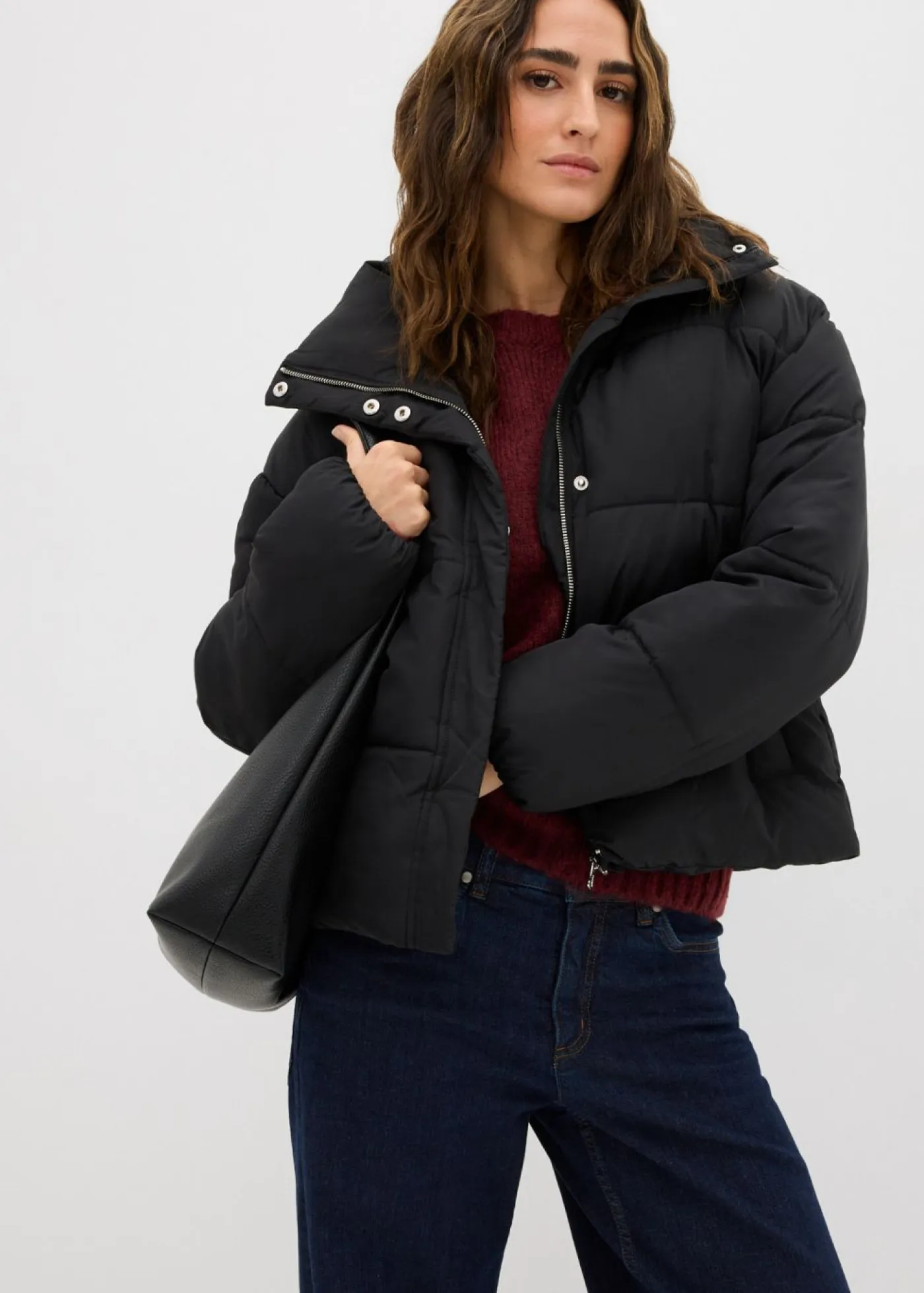 New Chaqueta guateada con cuello alto Mujer Chaquetas Y Abrigos