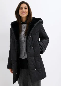 Hot Chaqueta guateada con ribete de piel sintética Mujer Chaquetas Y Abrigos