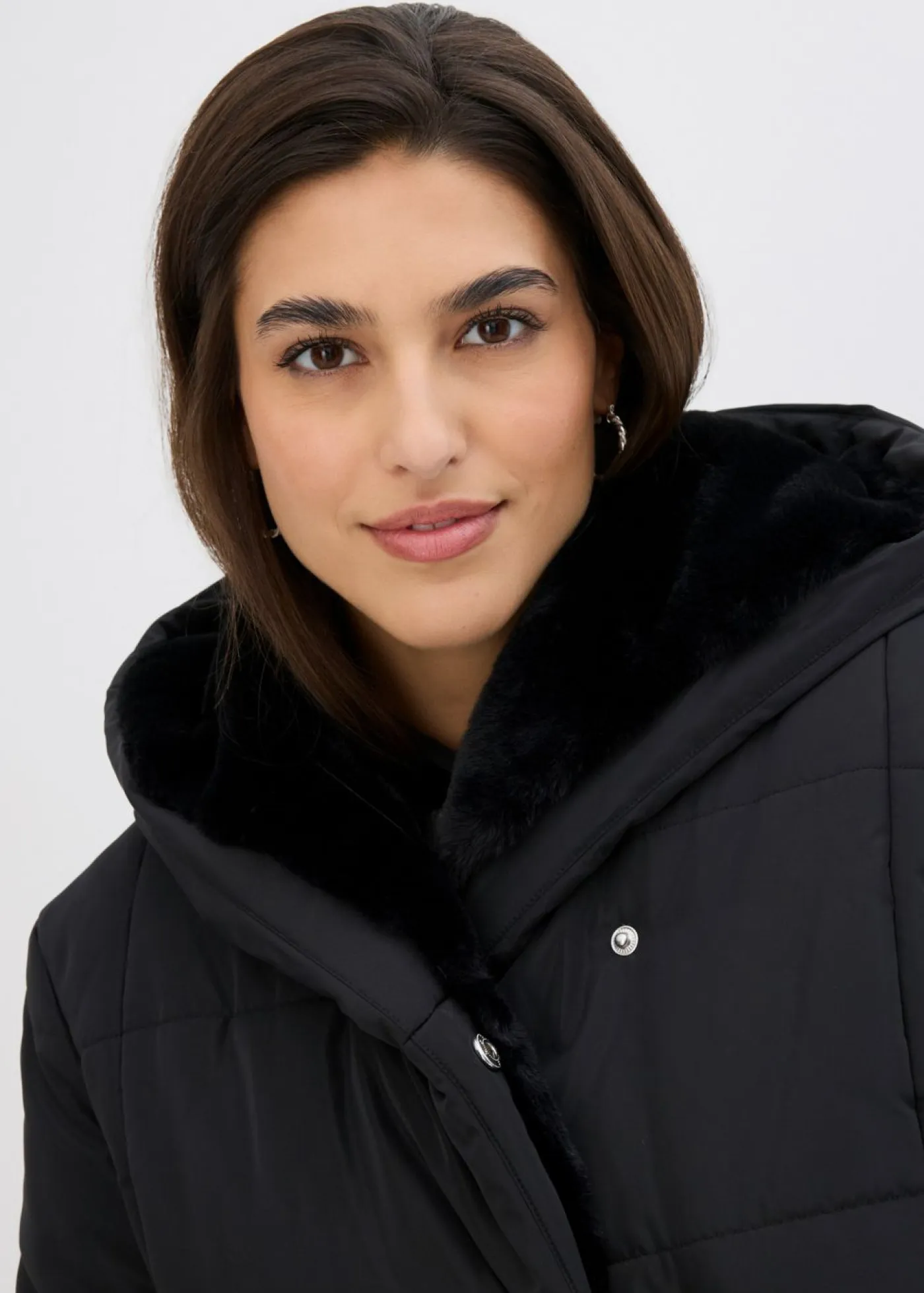 Hot Chaqueta guateada con ribete de piel sintética Mujer Chaquetas Y Abrigos