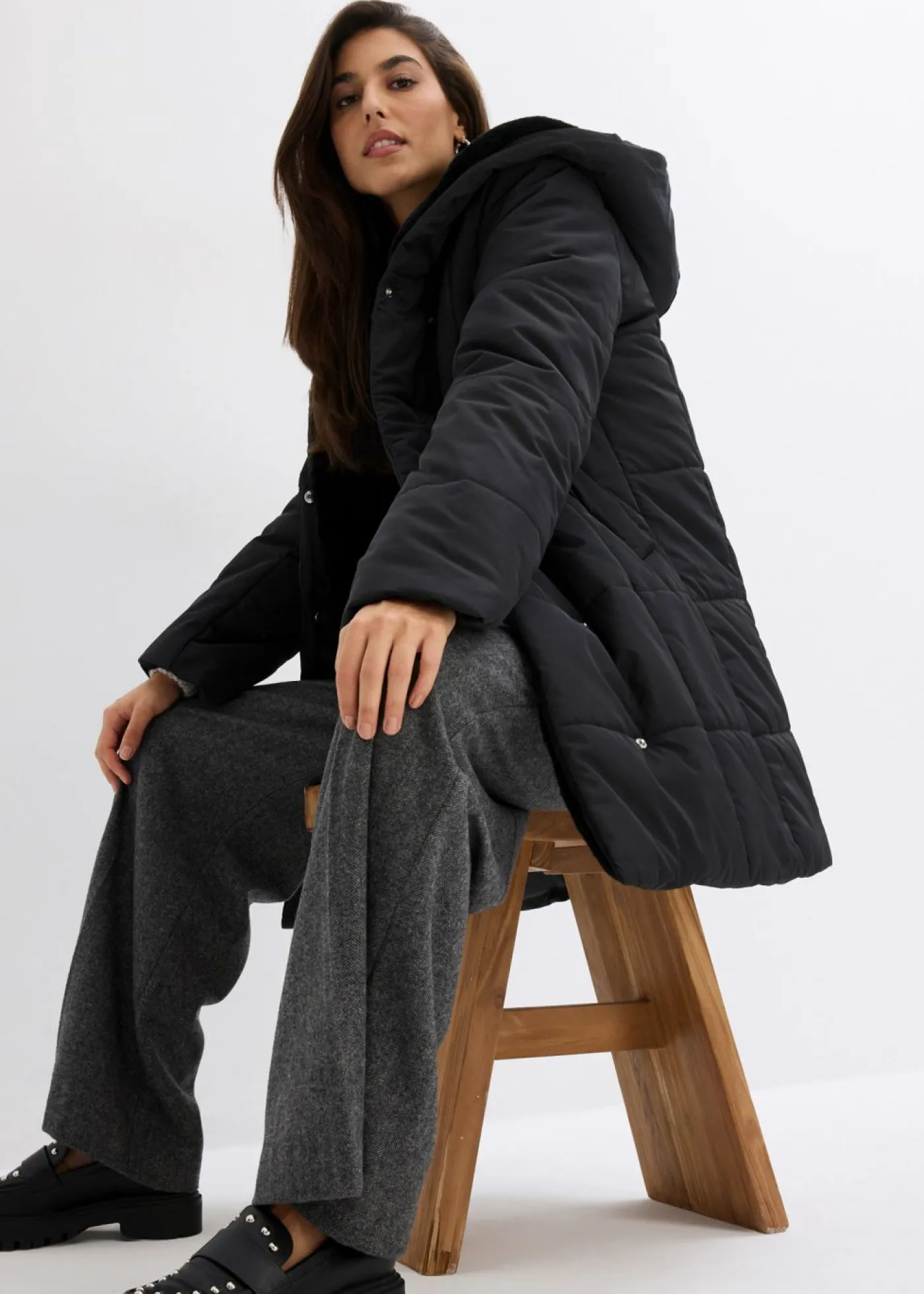 Hot Chaqueta guateada con ribete de piel sintética Mujer Chaquetas Y Abrigos