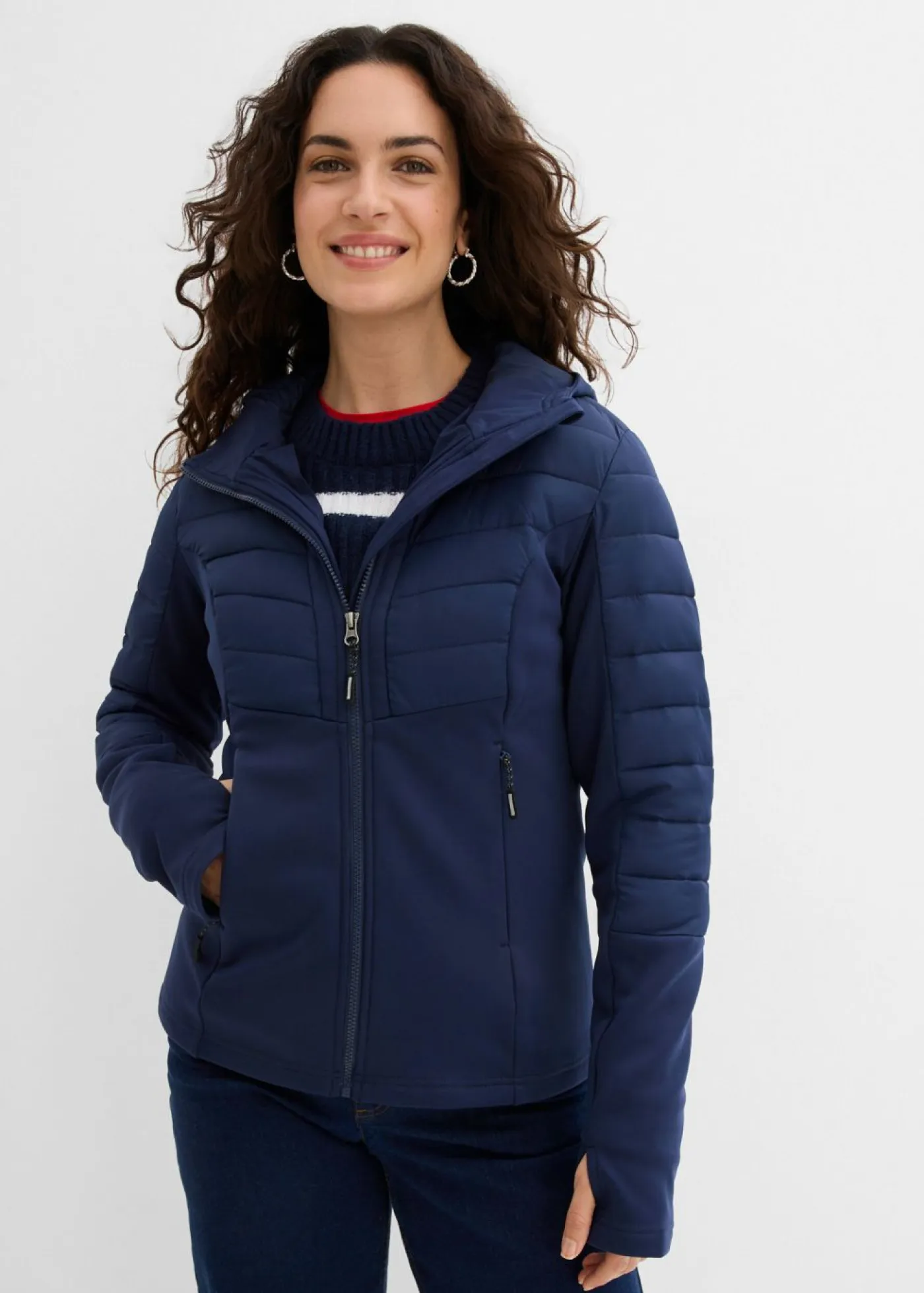 Best Chaqueta híbrida repelente al agua con inserciones acolchadas y de softshell Mujer Chaquetas Y Abrigos