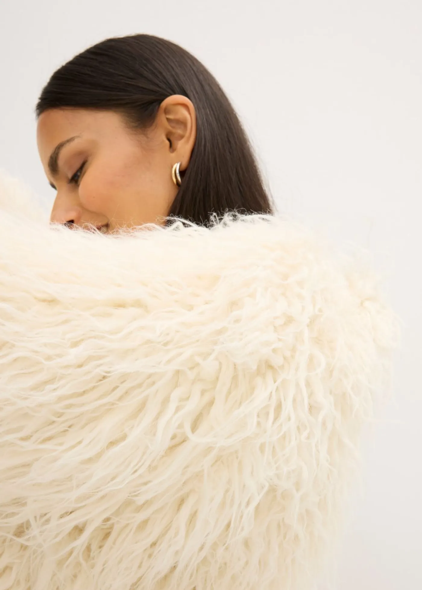 Outlet Chaqueta holgada de pelo sintético Mujer Chaquetas Y Abrigos