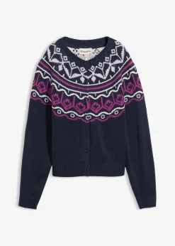 Outlet Chaqueta holgada de punto con patrón nórdico Mujer Jerséis