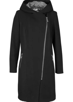 Clearance Chaqueta larga con cremallera asimétrica Mujer Chaquetas Y Abrigos