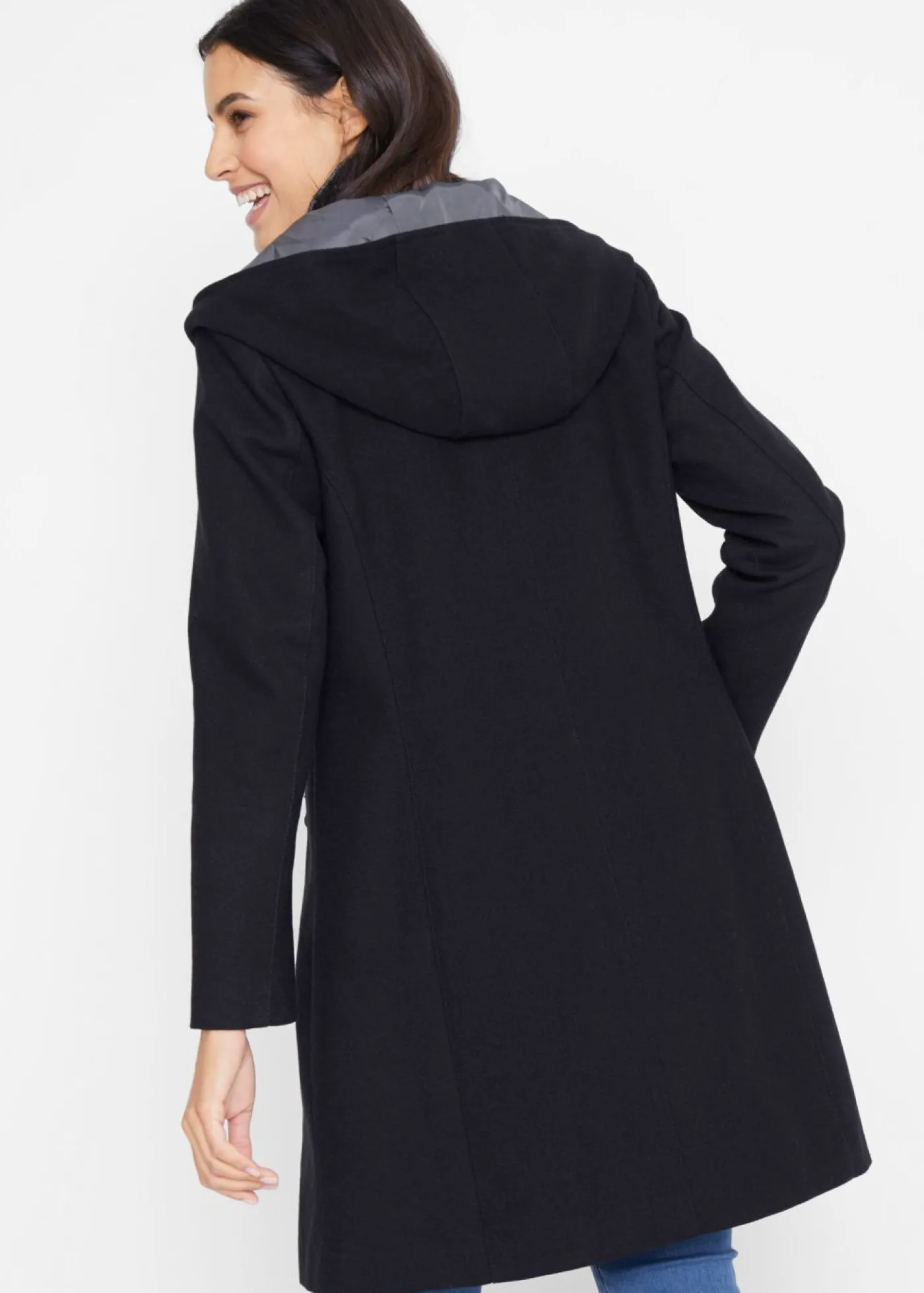 Clearance Chaqueta larga con cremallera asimétrica Mujer Chaquetas Y Abrigos