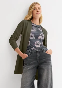 Discount Chaqueta larga de chándal en suave mezcla de algodón Mujer Ropa Cómoda