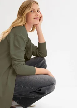 Discount Chaqueta larga de chándal en suave mezcla de algodón Mujer Ropa Cómoda