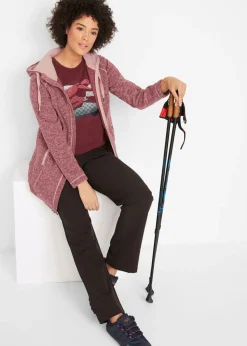 Hot Chaqueta larga de forro polar con capucha Mujer Ropa Cómoda|Chaquetas Y Abrigos