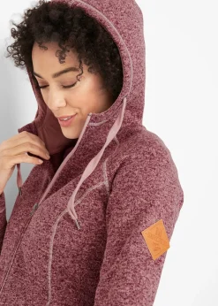Hot Chaqueta larga de forro polar con capucha Mujer Ropa Cómoda|Chaquetas Y Abrigos