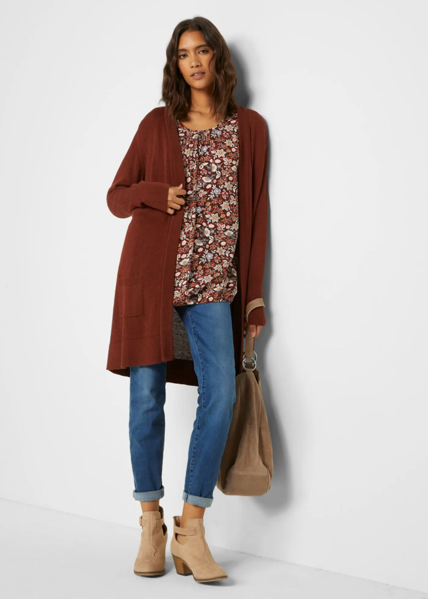 Outlet Chaqueta larga de punto Mujer Básicos|Jerséis