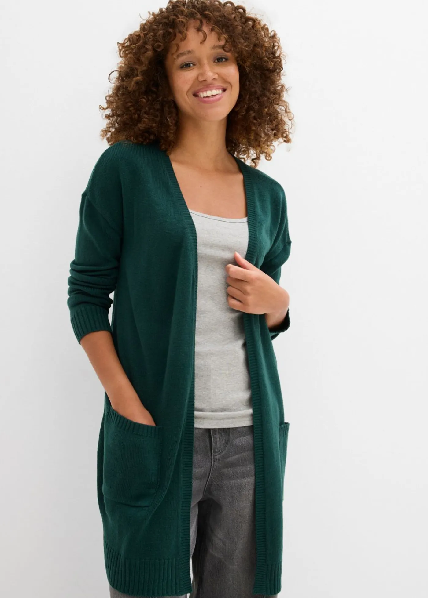 New Chaqueta larga de punto Mujer Básicos|Jerséis