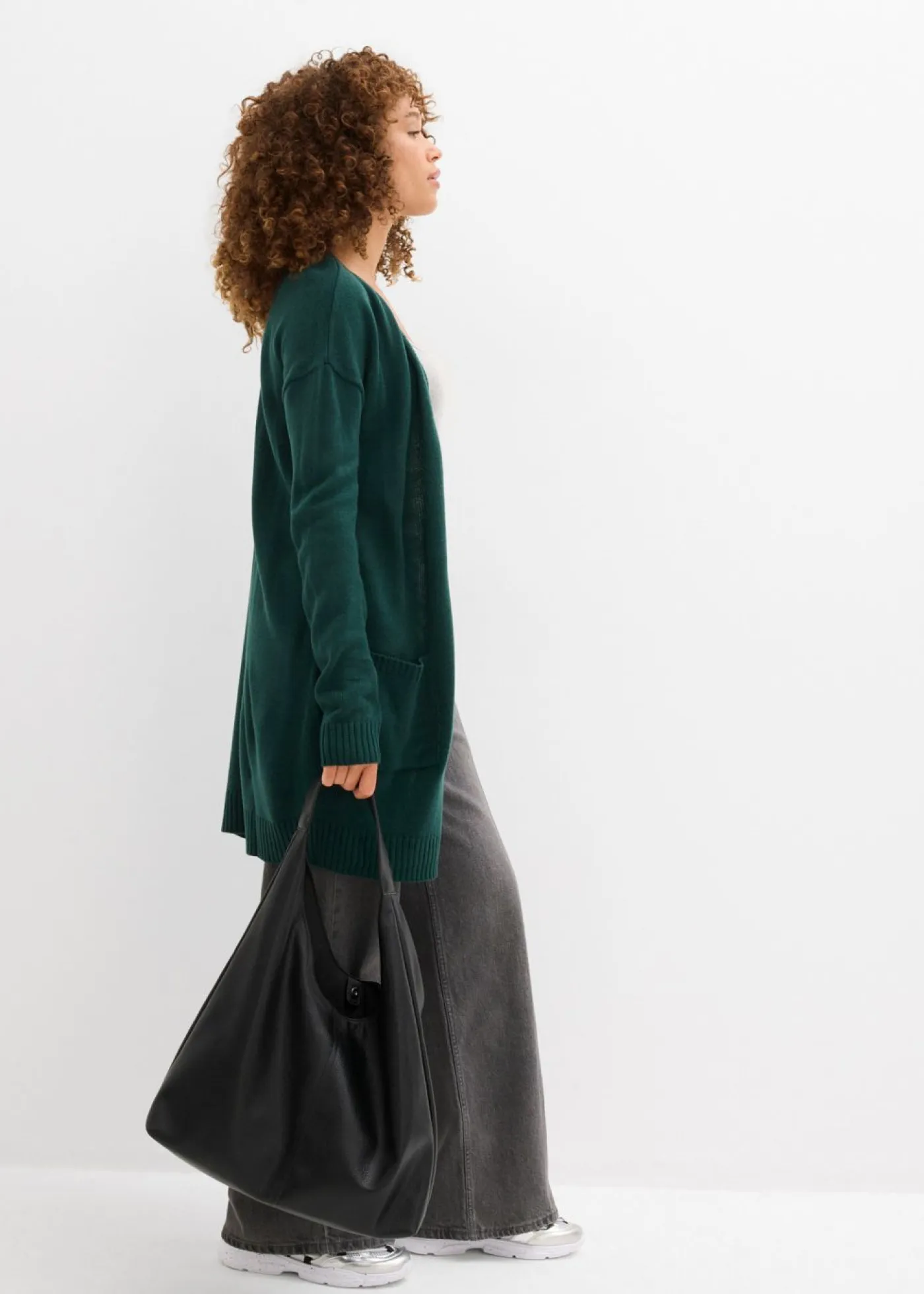 New Chaqueta larga de punto Mujer Básicos|Jerséis