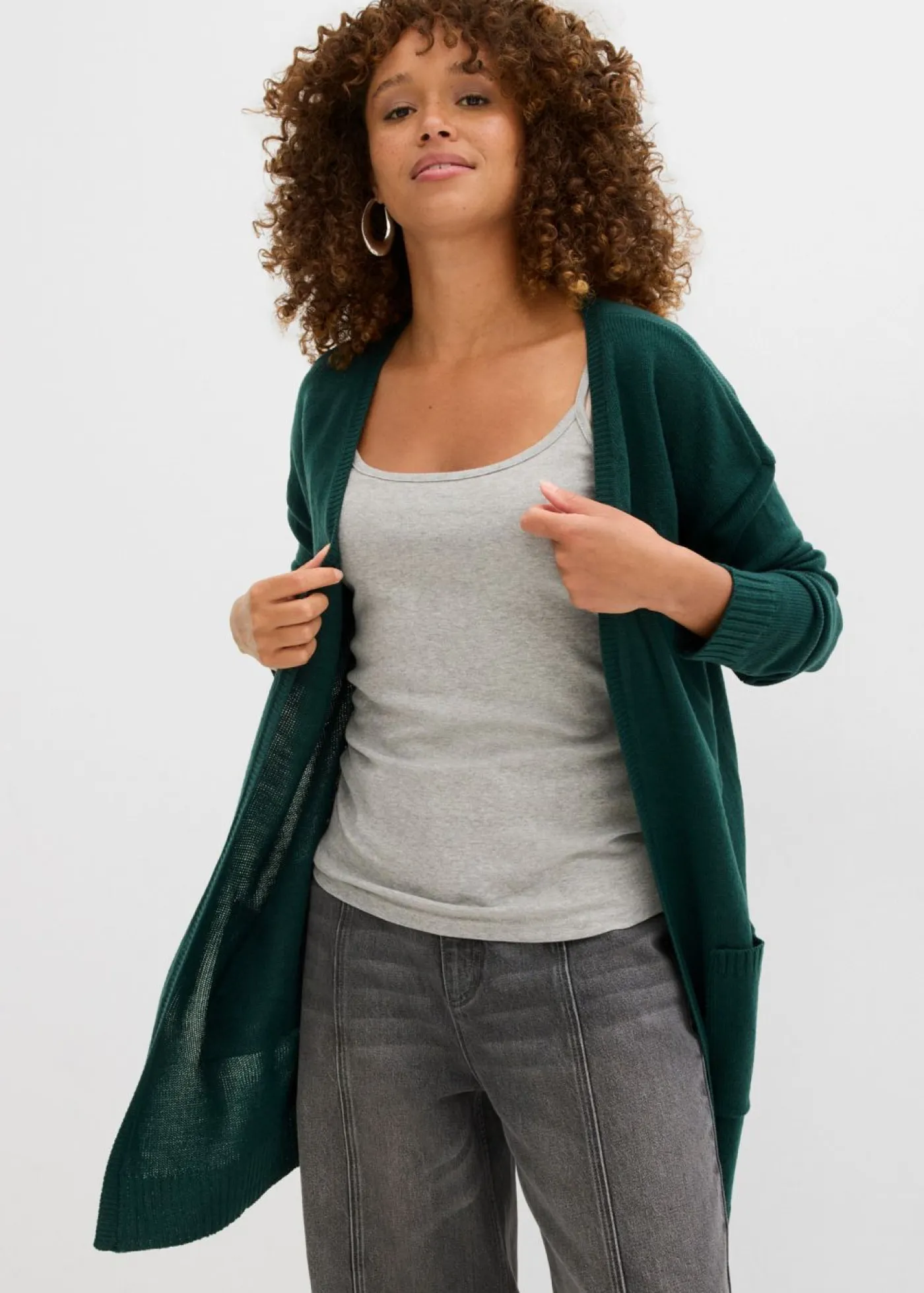 New Chaqueta larga de punto Mujer Básicos|Jerséis