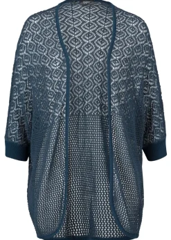 Sale Chaqueta larga de punto con patrón calado Mujer Jerséis|Ropa De Punto