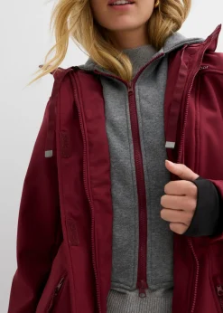 New Chaqueta larga de softshell, repelente al agua, aspecto 2 en 1 Mujer Chaquetas Y Abrigos