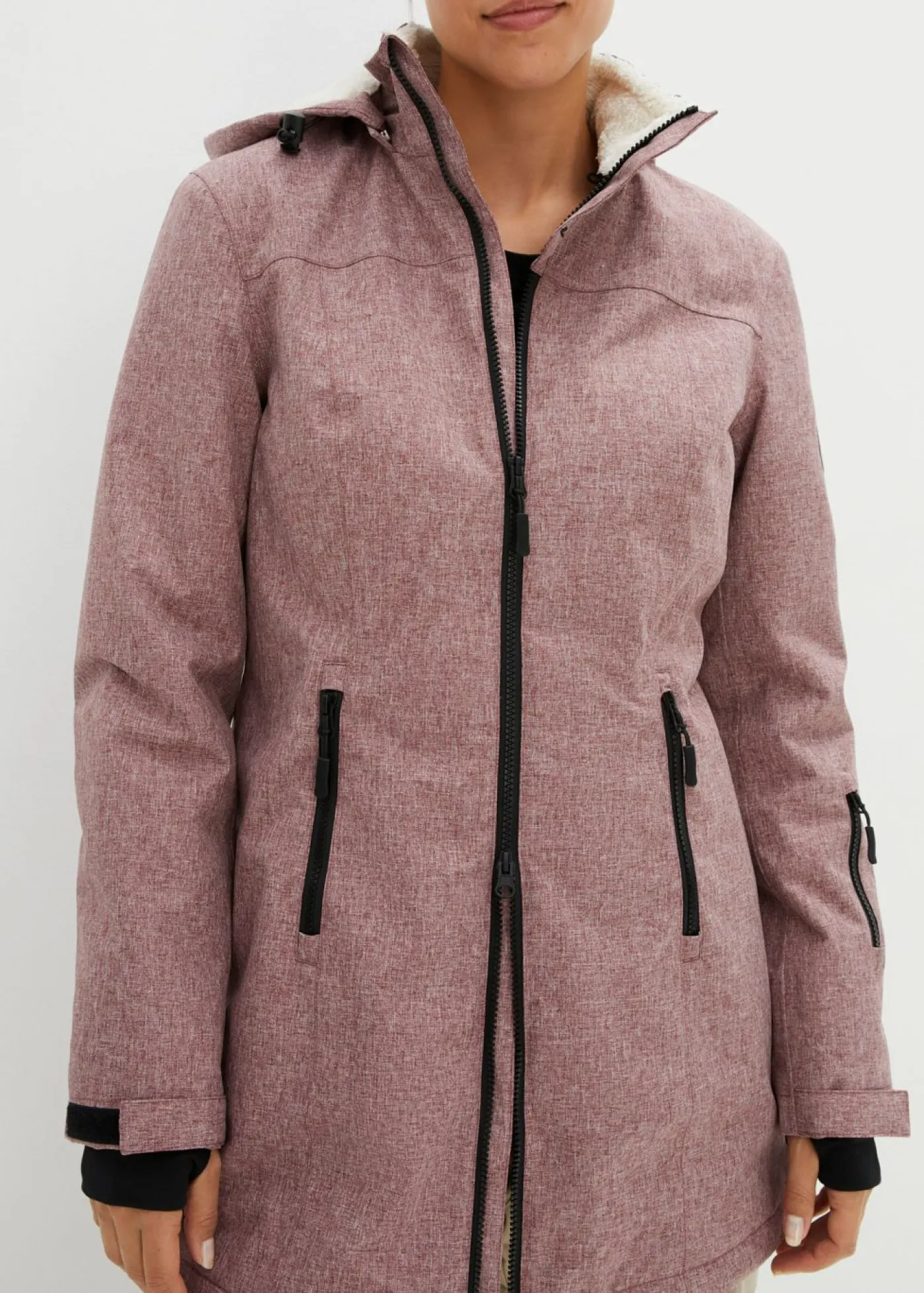 Outlet Chaqueta larga funcional impermeable para exteriores con forro polar Mujer Chaquetas Y Abrigos