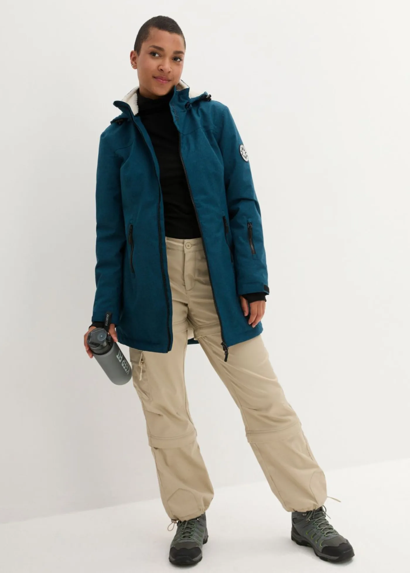 Best Chaqueta larga funcional impermeable para exteriores con forro polar Mujer Chaquetas Y Abrigos