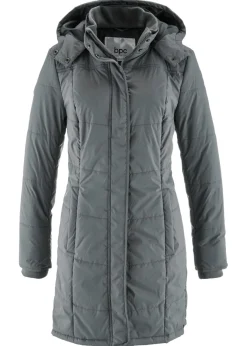 New Chaqueta larga guateada con cuello y capucha Mujer Chaquetas Y Abrigos