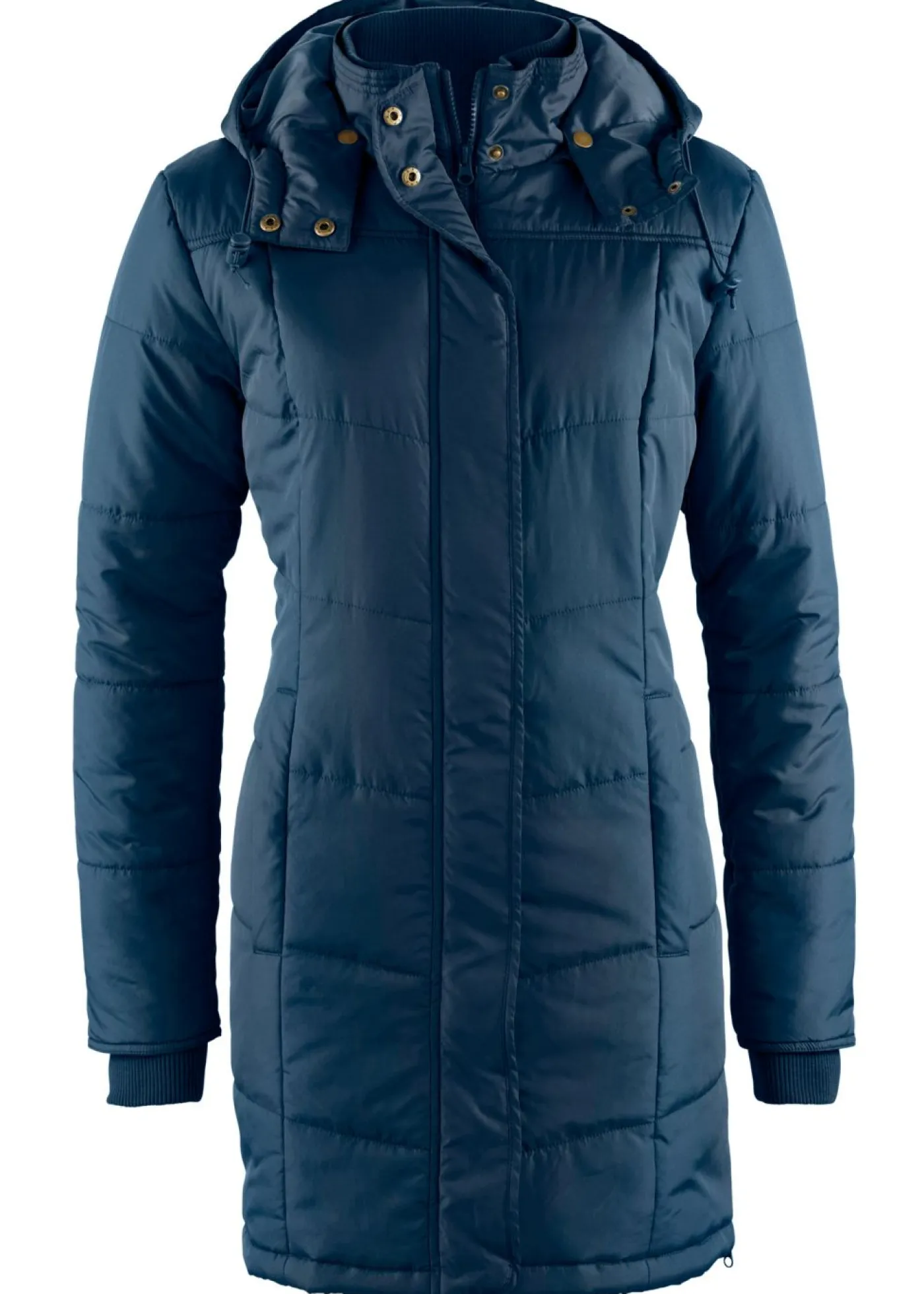 Outlet Chaqueta larga guateada con cuello y capucha Mujer Chaquetas Y Abrigos