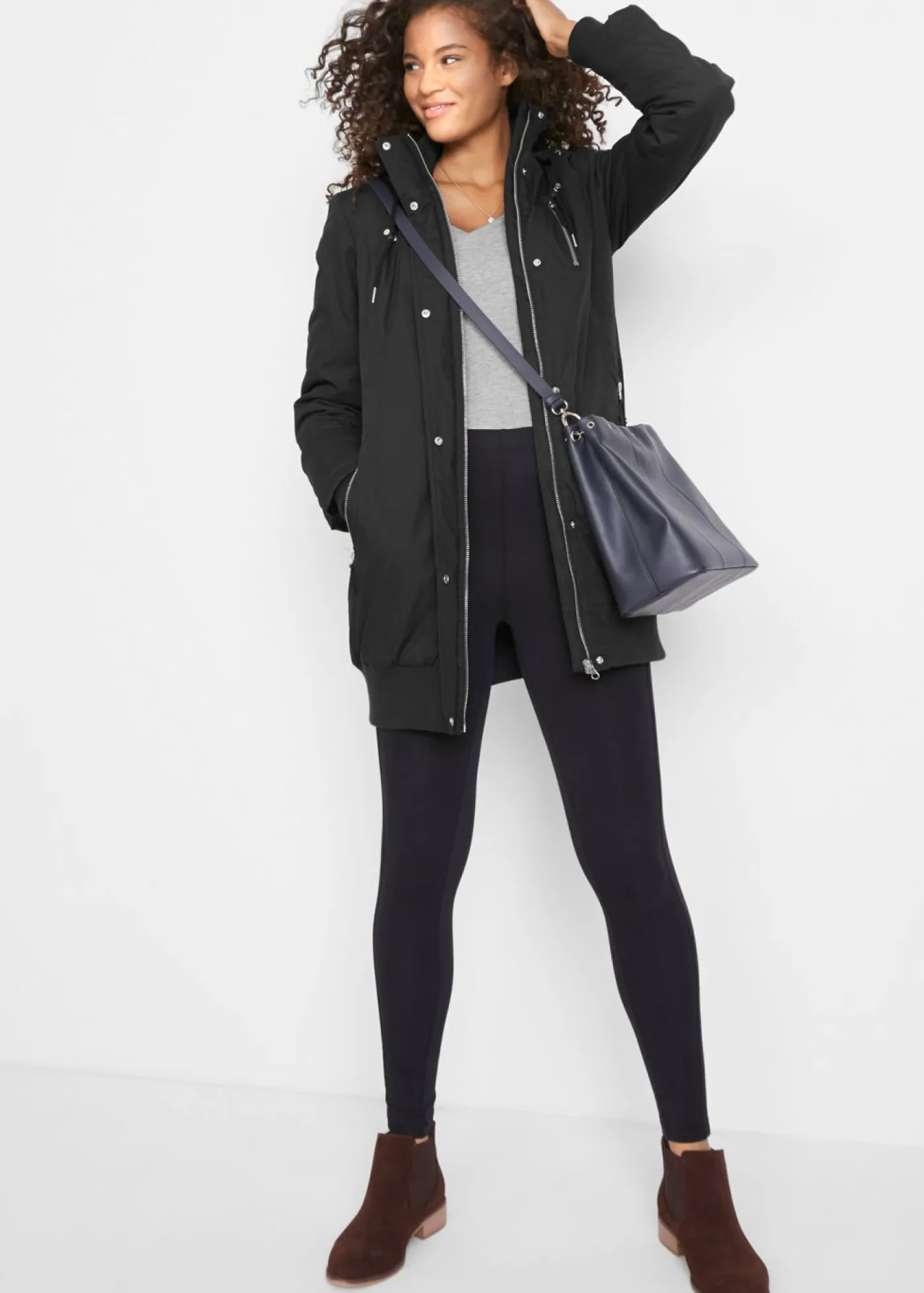 Outlet Chaqueta larga guateada con capucha Mujer Chaquetas Y Abrigos