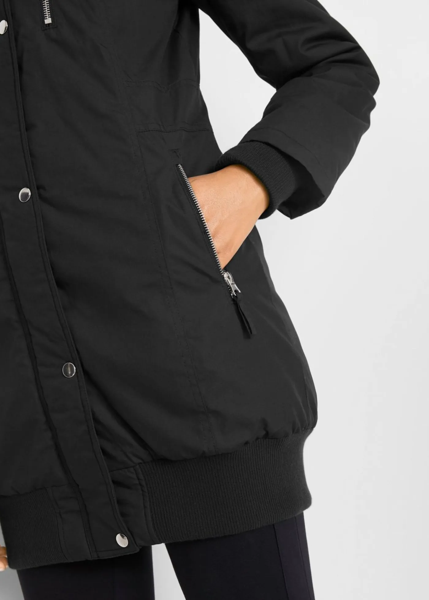 Outlet Chaqueta larga guateada con capucha Mujer Chaquetas Y Abrigos